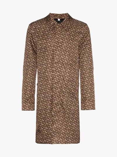 Shop Burberry Monogram Stripe Print Nylon Car Coat In Brown