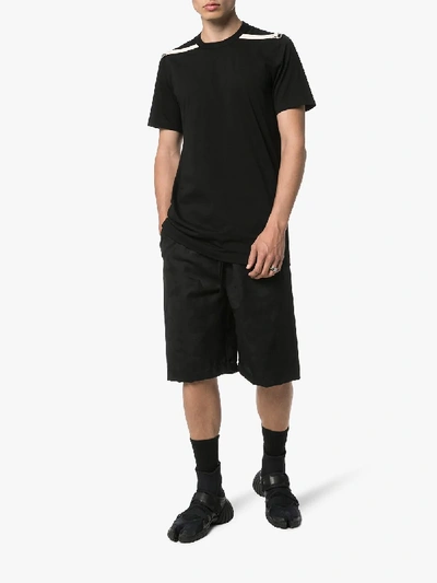 Shop Rick Owens Black Level Woven Cotton T-shirt