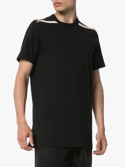 Shop Rick Owens Black Level Woven Cotton T-shirt