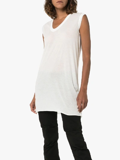 Shop Rick Owens Longline Tank Top In White