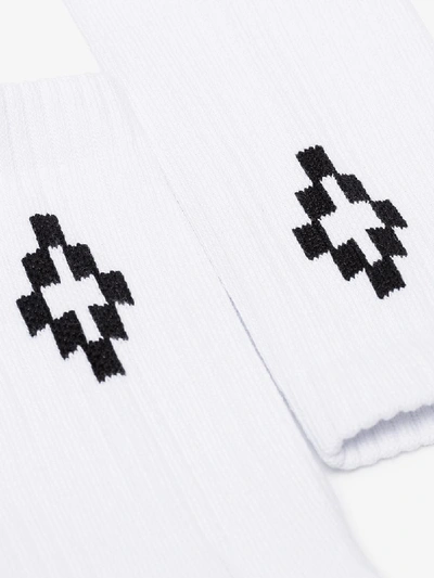 Shop Marcelo Burlon County Of Milan Cross Logo Socks In White