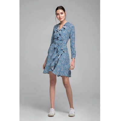 Shop Rumour London Abby Ruffled Silk Wrap Dress With Cherry Blossom Print