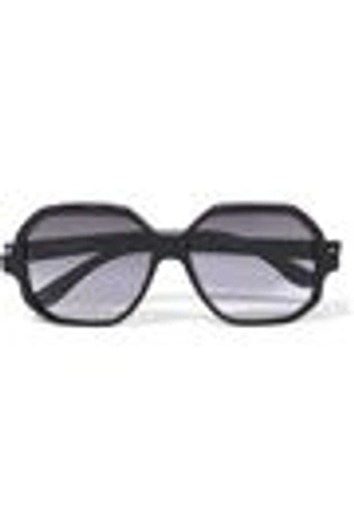 Shop Saint Laurent Woman Square-frame Tortoiseshell Acetate Sunglasses Black