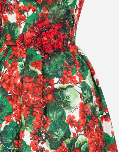 Shop Dolce & Gabbana Short Portofino-print Brocade Dress In Floral Print
