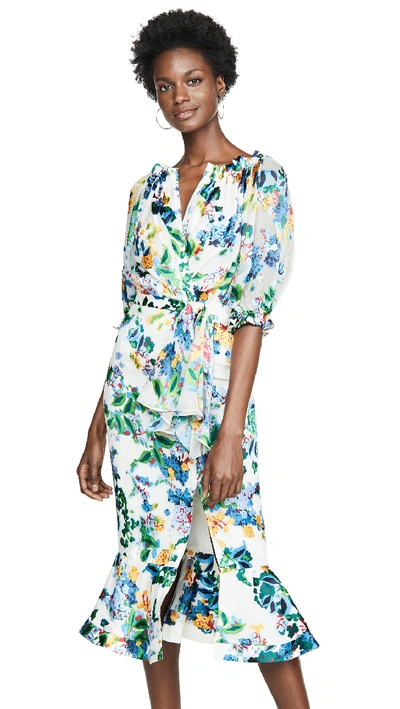 Saloni olivia hotsell floral midi dress
