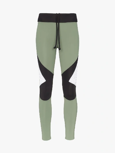 Shop Charli Cohen Laser Colour Block Leggings In Green