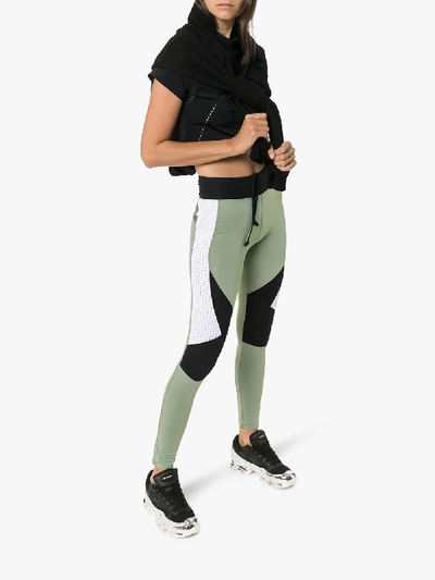 Shop Charli Cohen Laser Colour Block Leggings In Green