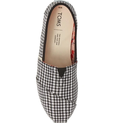 Shop Toms Classic Canvas Slip-on In Black Gingham Fabric