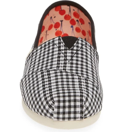 Shop Toms Classic Canvas Slip-on In Black Gingham Fabric