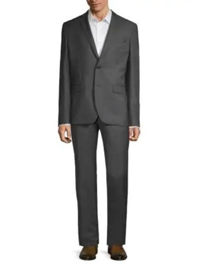 Shop Versace Modern-fit Virgin Wool Suit In Grey