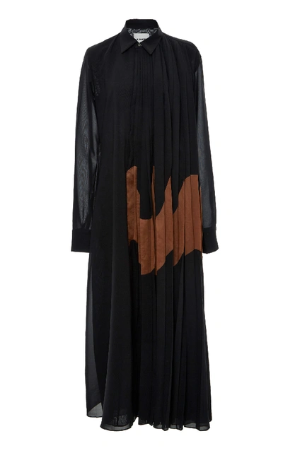 Shop Jil Sander Mirabelle Pleated Maxi Dress In Black
