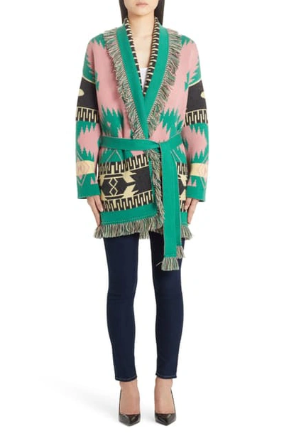 Shop Alanui Icon Belted Oversize Cashmere Cardigan In Gum Pink Mu