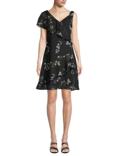 Shop Abs By Allen Schwartz Printed Ruffle A-line Dress In Dainty