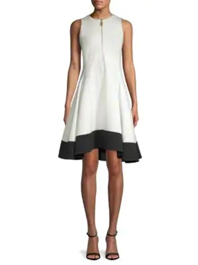 Shop Donna Karan Fit-&-flare Dress In White