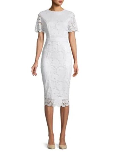 Shop Alexia Admor Lace Sheath Dress In Paper White