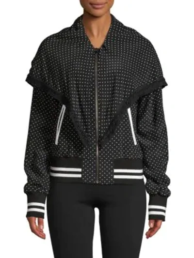 Shop Dolce & Gabbana Silk Dotted Sports Jacket In Black