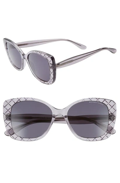 Shop Bottega Veneta 53mm Cat Eye Sunglasses - Grey/ Grey
