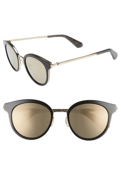 Shop Kate Spade Lisanne 50mm Special Fit Round Sunglasses - Black