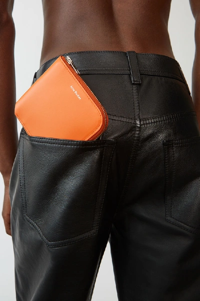 Shop Acne Studios Csarite S Orange In Medium Zip Wallet