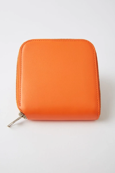 Shop Acne Studios Csarite S Orange In Medium Zip Wallet