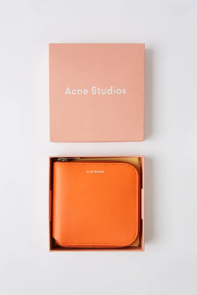 Shop Acne Studios Csarite S Orange In Medium Zip Wallet
