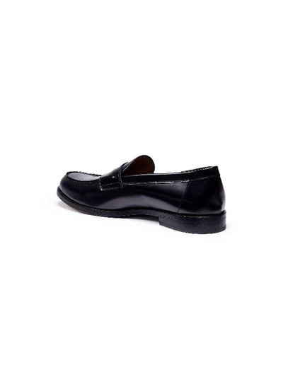 Shop Antonio Maurizi Cordovan Leather Penny Loafers In Black