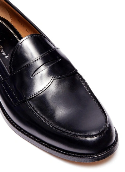 Shop Antonio Maurizi Cordovan Leather Penny Loafers In Black