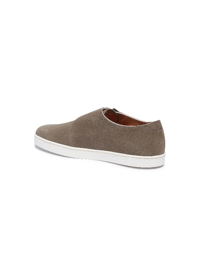 Shop John Lobb 'holme' Double Monk Strap Suede Sneakers In Grey