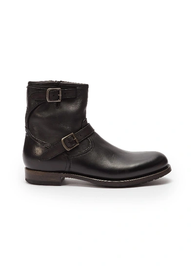 Shop Project Twlv 'lowrider' Buckled Leather Boots In Black