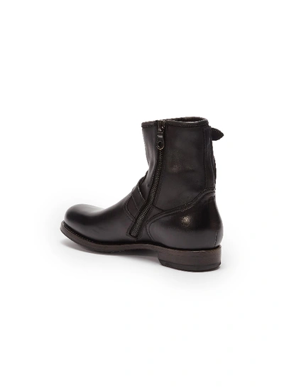 Shop Project Twlv 'lowrider' Buckled Leather Boots In Black