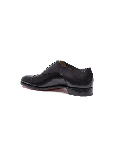 Shop Santoni Leather Oxfords In Black