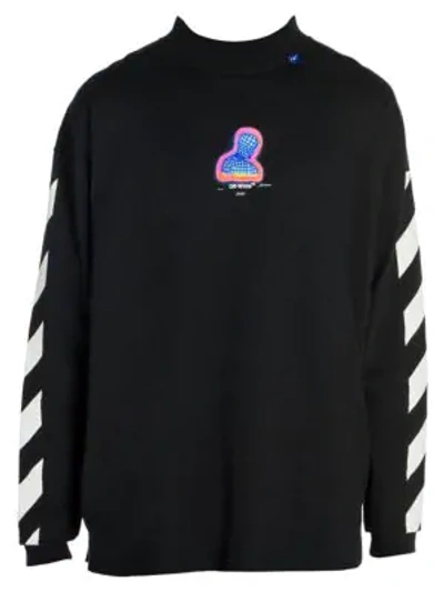 Shop Off-white Diagonal Stripe Thermo Sweatshirt In Black Multi