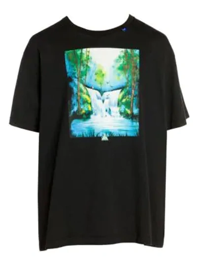 Shop Off-white Waterfall Oversized Graphic T-shirt In Black Multi