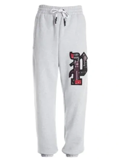 Shop Palm Angels Brotherhood Cotton Joggers In Grey Multi