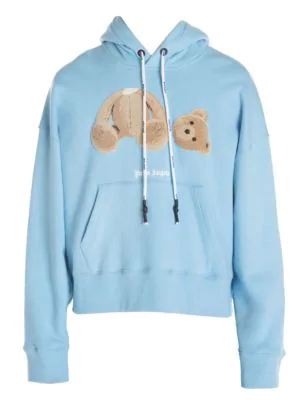 palm angels blue teddy bear hoodie