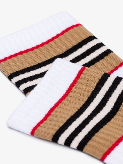 Shop Burberry White Classic Stripe Socks