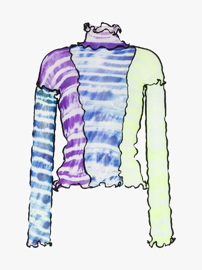 Shop Asai High Neck Tie Dye Stretch Top In Multicolour