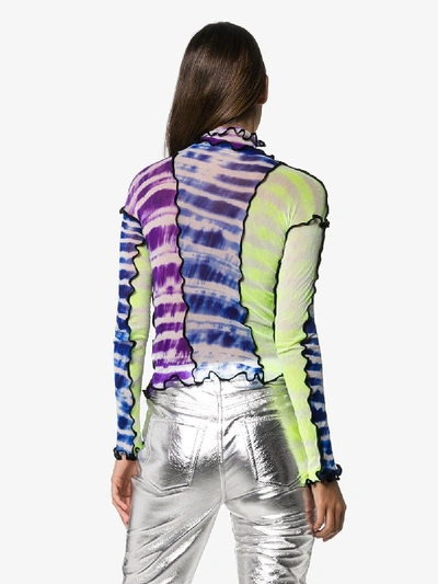 Shop Asai High Neck Tie Dye Stretch Top In Multicolour