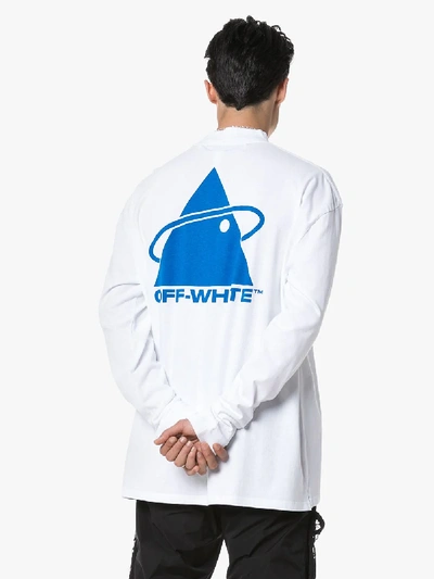 Shop Off-white Triangle Planet Print Cotton T-shirt