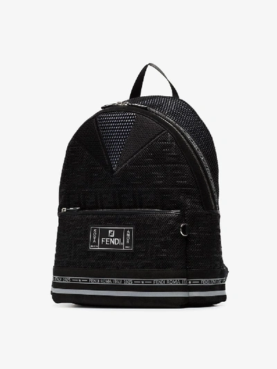 Shop Fendi Ff Logo Tech Backpack In Black