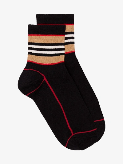 Shop Burberry Classic Stripe Socks In Black