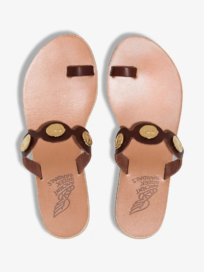 Shop Ancient Greek Sandals Brown Evelina Leather Sandals
