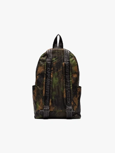 Shop Off-white Camouflage Quote Logo Backpack In Green