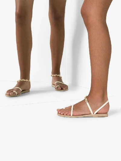 Shop Ancient Greek Sandals White Alpi Eleftheria Strappy Sandals