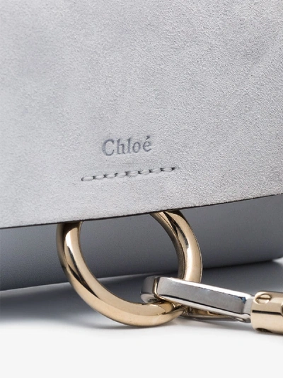 Shop Chloé Light Blue Faye Leather Shoulder Bag