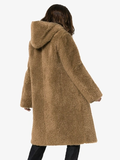 Shop Helmut Lang Double-layer Faux Fur Parka Coat In Green