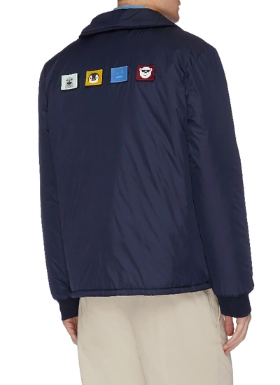 Shop Acne Studios Animal Face Patch Colourblock Jacket