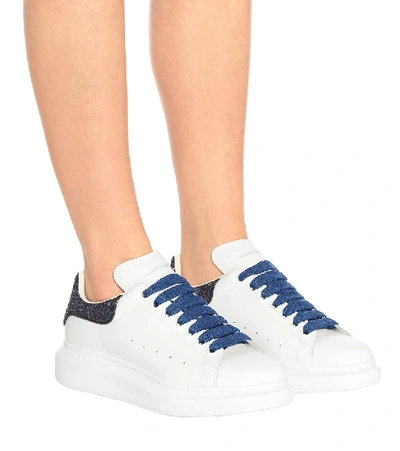 Shop Alexander Mcqueen Leather Platform Sneakers In White