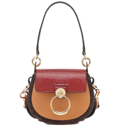 Shop Chloé Tess Small Leather Shoulder Bag In Multicoloured