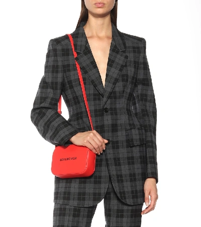 Shop Balenciaga Everyday Xs Leather Crossbody Bag In Red